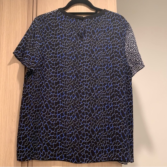 Proenza Schouler Silk Short Sleeve Printed Top - Size 10 - Picture 2 of 9